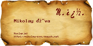 Mikolay Éva névjegykártya