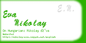 eva mikolay business card